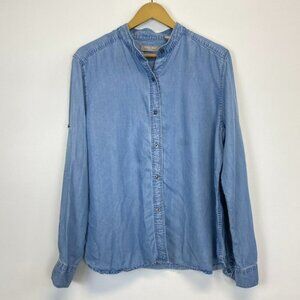 Kate Hill Denim Chambray Button Down Top